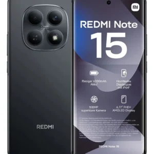 Redmi Note 15 Preto 4G Dual SIM LTE, 256GB, câmera 108MP OIS, Amoled 6,77" 120Hz